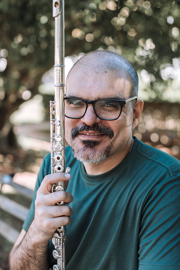 Ivan Melillo with his flute